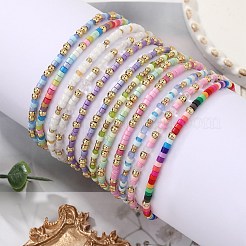 Glass Seed & Brass Bracelets&nbsp;BJEW-SW00155