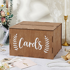 Word Card Printed Wood Wedding Card Storage Boxes&nbsp;CON-WH0090-75A