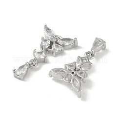 Brass Micro Pave Clear Cubic Zirconia Pendants&nbsp;X-KK-S367-10B