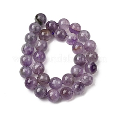 Round Natural Amethyst Beads Strands&nbsp;G-S380-01C-02
