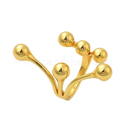 Round Ball Branching 304 Stainless Steel Open Cuff Rings for Women&nbsp;RJEW-Q007-02G