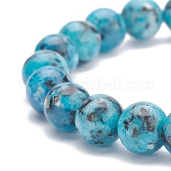 Natural Dyed Sesame Jasper Round Beaded Stretch Bracelet&nbsp;BJEW-JB07906