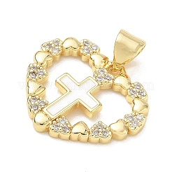Religion Cross Brass Micro Pave Clear Cubic Zirconia Pendants&nbsp;CU-CBA83A6-03F-G02