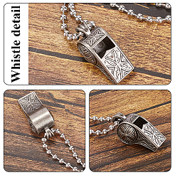 1pc Alloy Whistle Pendant Necklaces&nbsp;NJEW-CN0001-07