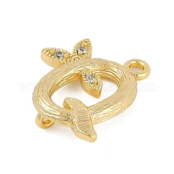 Brass Crystal Rhinestone Letter Links Connector Charms&nbsp;KK-S395-06G-O