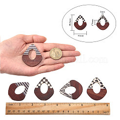 Printed Epoxy Resin & Wood Pendants&nbsp;RESI-CJ0001-11
