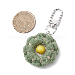 5Pcs Cotton String Threads Flower Pendant Decorations&nbsp;HJEW-TA00401