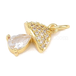 Brass Micro Pave Cubic Zirconia Charms&nbsp;KK-H525-03A-G