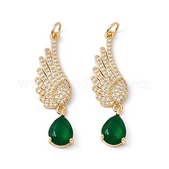 Rack Plating Brass Micro Pave Cubic Zirconia Pendants&nbsp;ZIRC-C040-47G