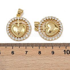 Brass Micro Pave Cubic Zirconia Pendants&nbsp;KK-I358-068G-02