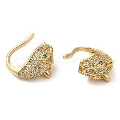 Rack Plating Brass Micro Pave Cubic Zirconia Leopard Cuff Earrings&nbsp;EJEW-E290-04G