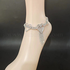 Alloy Full Crystal Rhinestone Heart Tassel Anklets for Women&nbsp;FS-WG2BEDF-01