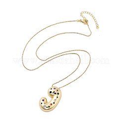Brass Micro Pave Cubic Zirconia Letter Pendant Necklaces&nbsp;LS-KK-Z069-01G-J