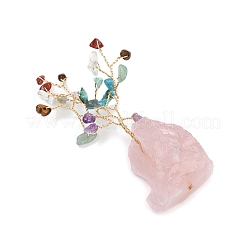 Natural Mixed Gemstone Chips Tree of Life Display Decorations&nbsp;AJEW-JD00015-03