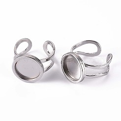 Tarnish Resistant 201 Stainless Steel Cuff Ring Findings&nbsp;STAS-S080-040B-P