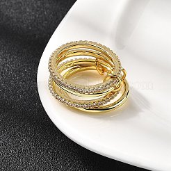 Brass Micro Pave Cubic Zirconia Finger Rings&nbsp;RJEW-P166-11G-01