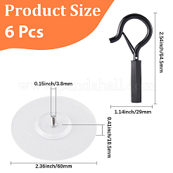 3 Pairs PVC & Iron Ceiling Hooks&nbsp;AJEW-GF0012-97B