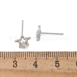 Brass Clear Cubic Zirconia Stud Earrings&nbsp;EJEW-Q014-13P