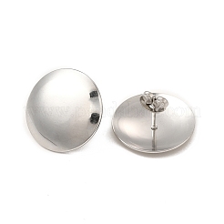 Non-Tarnish 304 Stainless Steel Flat Round Stud Earrings for Women&nbsp;EJEW-I281-06P