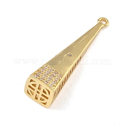 Brass Micro Pave Cubic Zirconia Pendants&nbsp;KK-C254-07G