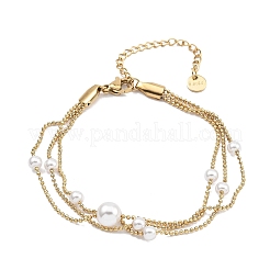 304 Stainless Steel Ball Chains Bracelets&nbsp;BJEW-P343-03G