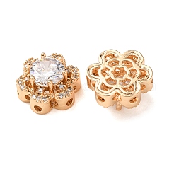 Brass Micro Pave Clear Cubic Zirconia Beads&nbsp;CU-CBAEC99-32G-01