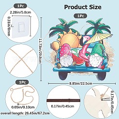 Summer Theme Wooden Hanging Wall Decorations for Front Door Home Decoration&nbsp;HJEW-WH0047-11