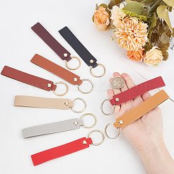 26Pcs 13 Colors Rectangle PU Leather Keychain&nbsp;HJEW-SC0001-47