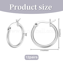 12 Pairs Brass Hoop Earrings for Women&nbsp;EJEW-PH0001-42