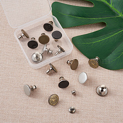 16sets 4 Styles Iron Button Pins for Jeans&nbsp;PALLOY-KS0001-07