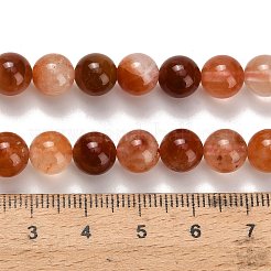 Natural Red Rabbit Fur Rutilated Quartz Beads Strands&nbsp;G-H329-C04-8mm-A