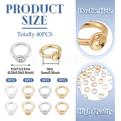 40Pcs 4 Colors Brass Ring Charm Connectors&nbsp;KK-TA0008-49