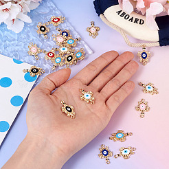 12Pcs 6 Colors Alloy Enamel Connector Rhinestone Settings&nbsp;FIND-TA0004-85
