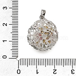 Brass Micro Pave Clear Cubic Zirconia Pendants&nbsp;CU-CBA3569-03P