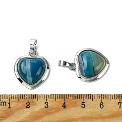 Dyed Natural Blue Banded Agate Pendants&nbsp;G-C114-03P-18