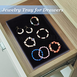 Rectangle MDF Jewelry Trays for Earrings&nbsp;RDIS-WH0011-28