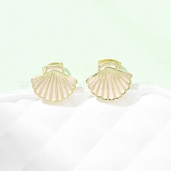 Brass Enamel Stud Earrings&nbsp;LS-EJEW-B152-01G-04