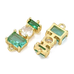 Brass Micro Pave Cubic Zirconia Connector Pendants&nbsp;KK-H259-08G-02