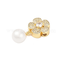 Brass Micro Pave Cubic Zirconia Pendants&nbsp;KK-H203-01G