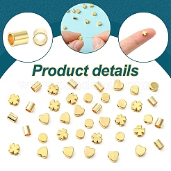 40Pcs 4 Styles Long-Lasting Plated Brass Beads&nbsp;KK-YW0002-96