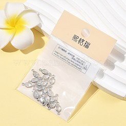 SHEGRACE Brass Pave Cubic Zirconia Oval Connector Charms&nbsp;XGRQ2O400-439A-P