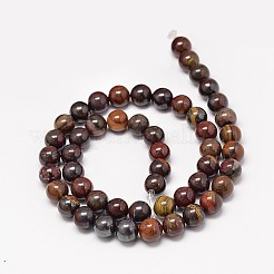 Natural Red Tiger Iron Round Bead Strands&nbsp;X-G-P075-22-6mm