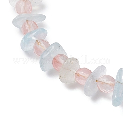 Cherry Quartz Glass & Natural Aquamarine Chips Beaded Bracelets for Women&nbsp;BJEW-JB12526-02
