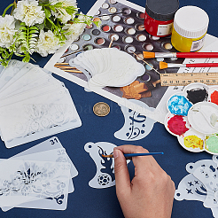 46Pcs Flower and Halloween PET Plastic Reusable Drawing Painting Stencils Templates&nbsp;DRAW-ME0001-02