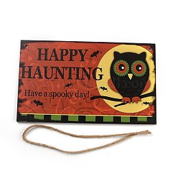 Halloween Wooden Door Hanging Welcome Sign Board&nbsp;HJEW-Z002-04F