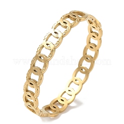 304 Stainless Steel Ring Link Chain Hinged Cuff Bangles&nbsp;SA-CBAB92B-02G