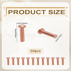 50Pcs Copper Solid Rivet Fasteners&nbsp;KK-LP0004-83B