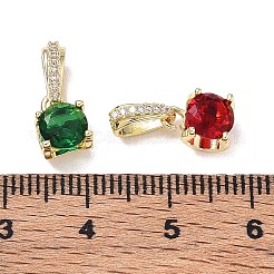 Brass Micro Pave Clear Cubic Zirconia Pendants&nbsp;GL-CBAD1D8-05G