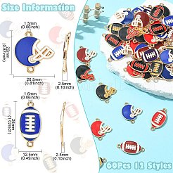 60Pcs 12 Styles Zinc Alloy Enamel Sport Connector Charms&nbsp;FIND-CJ0003-78