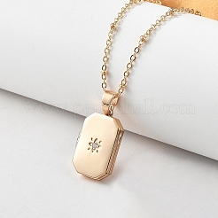 Clear Cubic Zirconia Locket Necklaces&nbsp;LS-NJEW-A036-01B